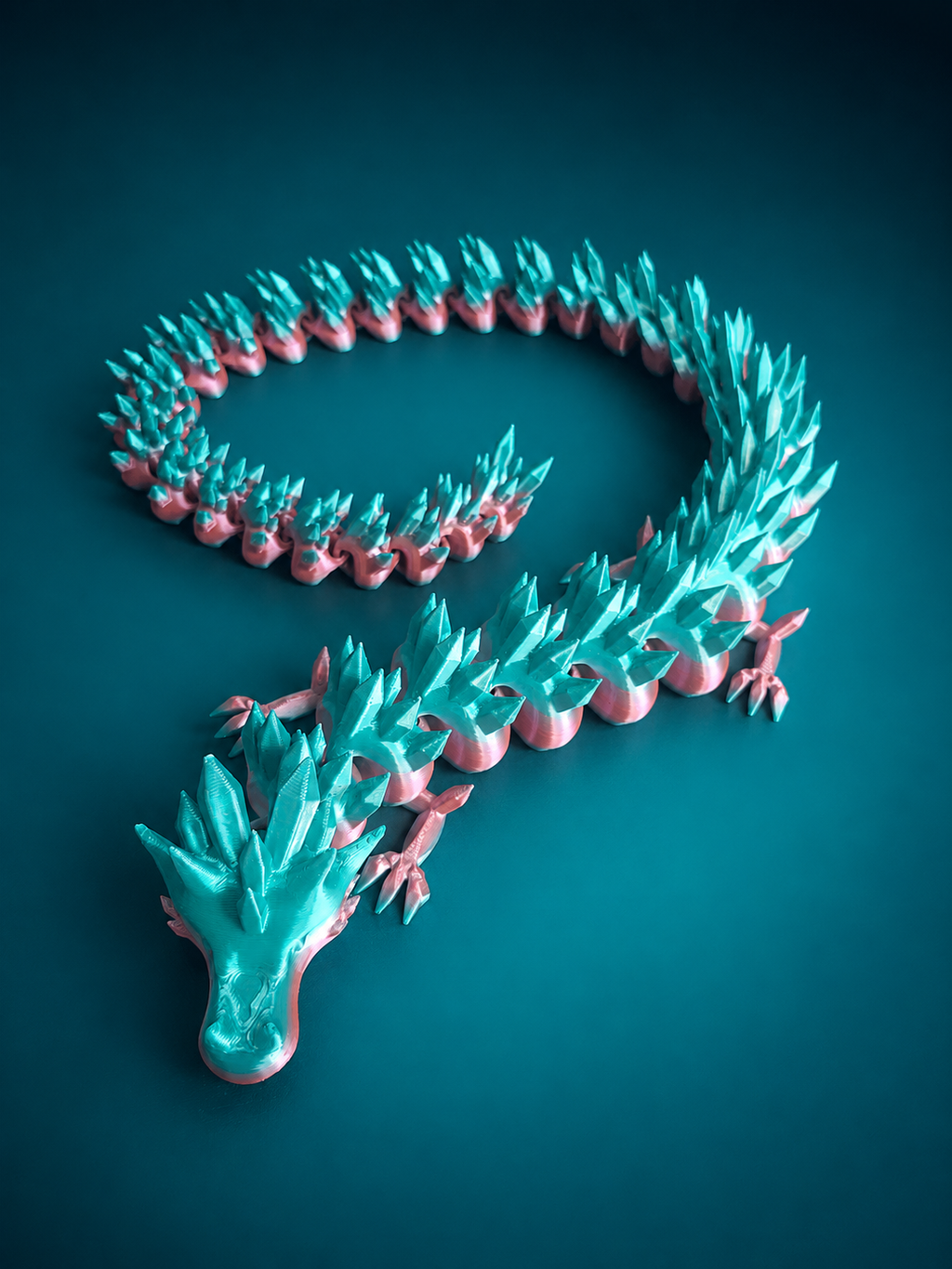 Drache - Fidget Figur 3D gedruckt – bewegliche Farbwechsel Deko
