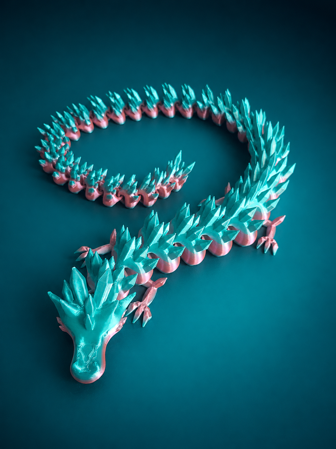 Drache - Fidget Figur 3D gedruckt – bewegliche Farbwechsel Deko