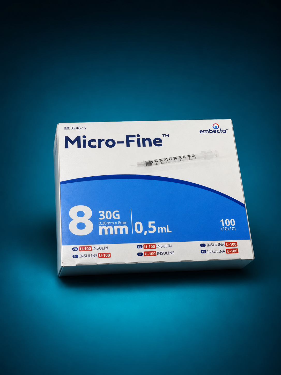 Micro-Fine™ U-100 Insulinspritzen 0,5 ml – 30G x 8 mm – 100 Stück