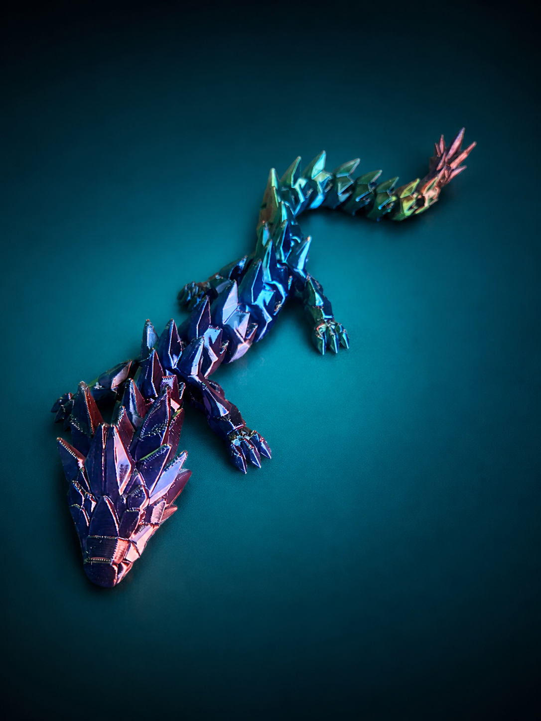Drache - Fidget Figur 3D gedruckt – bewegliche Farbwechsel Deko