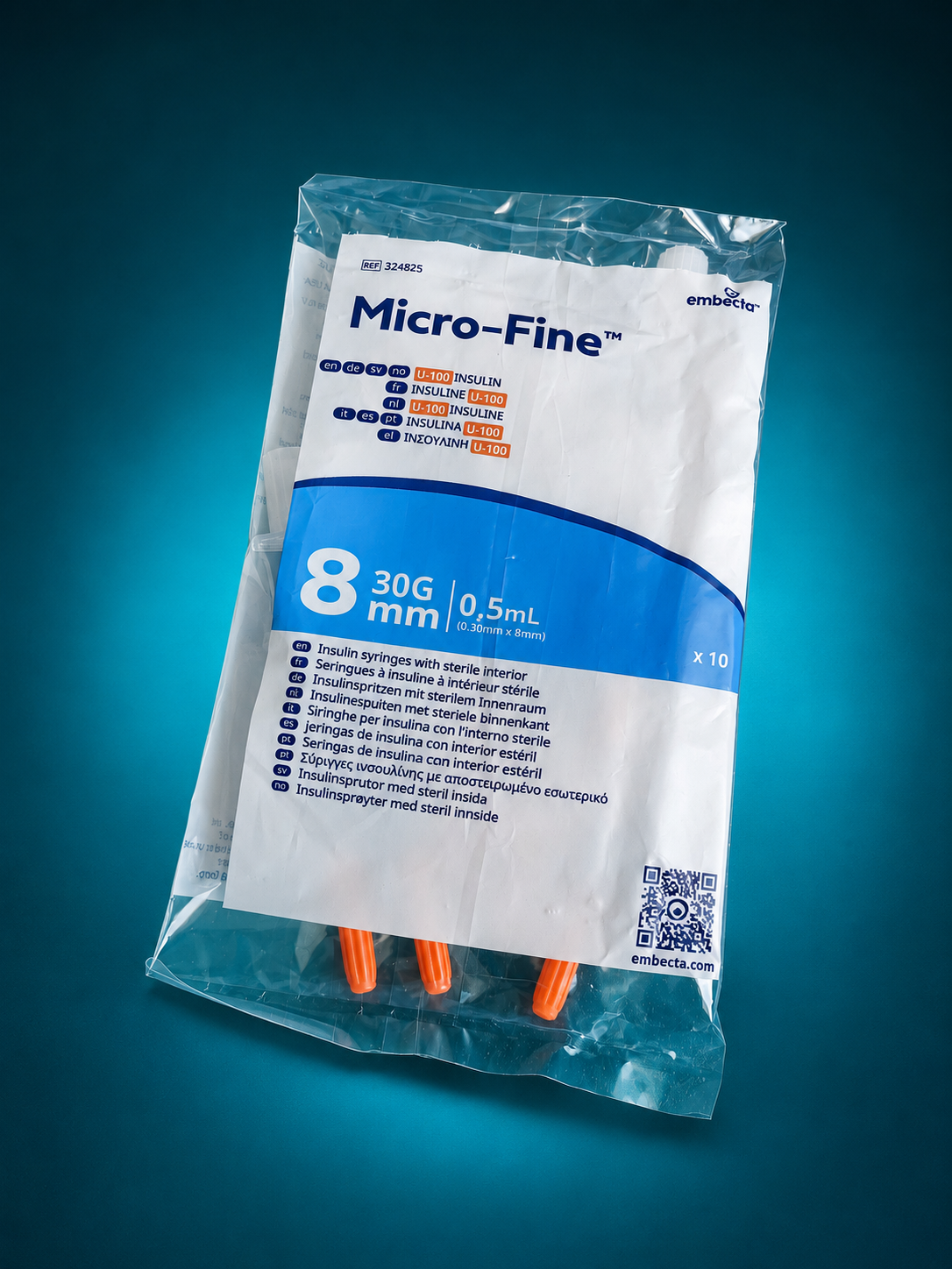 Micro-Fine™ U-100 Insulinspritzen 0,5 ml – 30G x 8 mm – 100 Stück